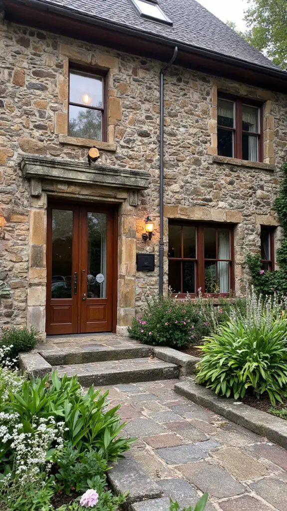 elegant brown stone glass