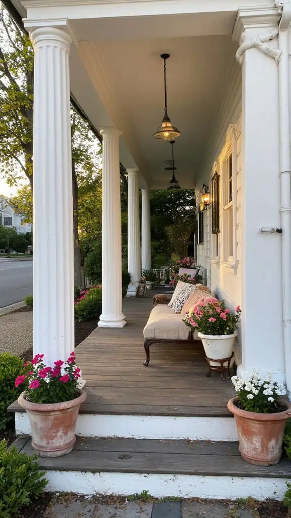 elegant columned porch retreat