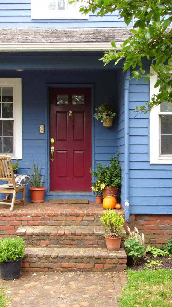 elegant contrast with burgundy