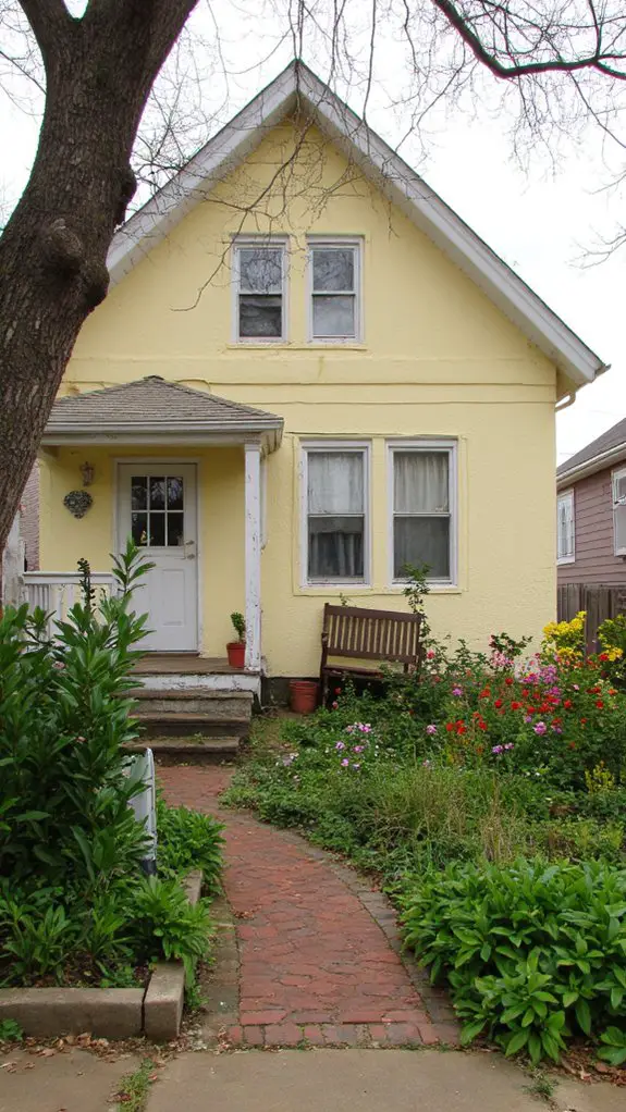 elegant creamy yellow exterior