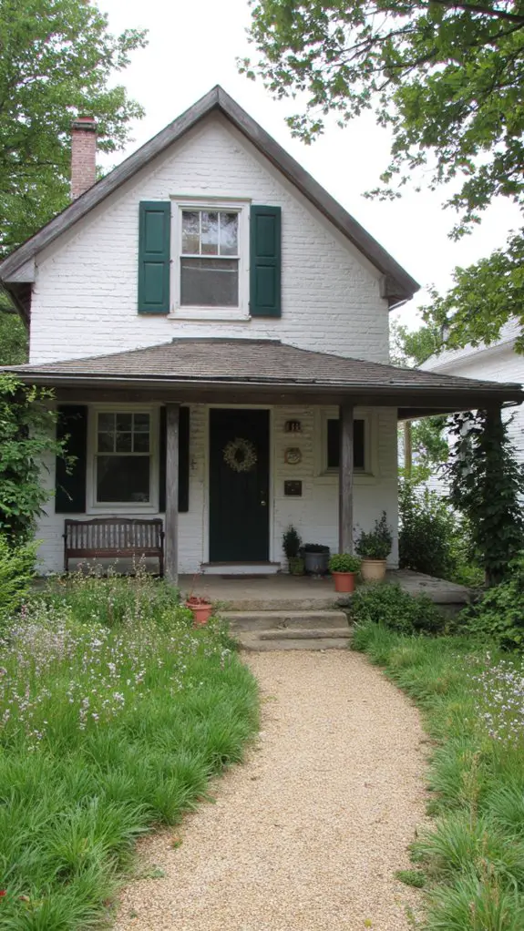 elegant dark green shutters