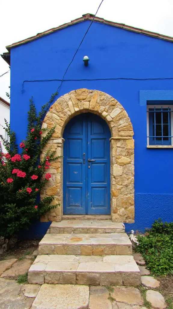 elegant deep blue architecture