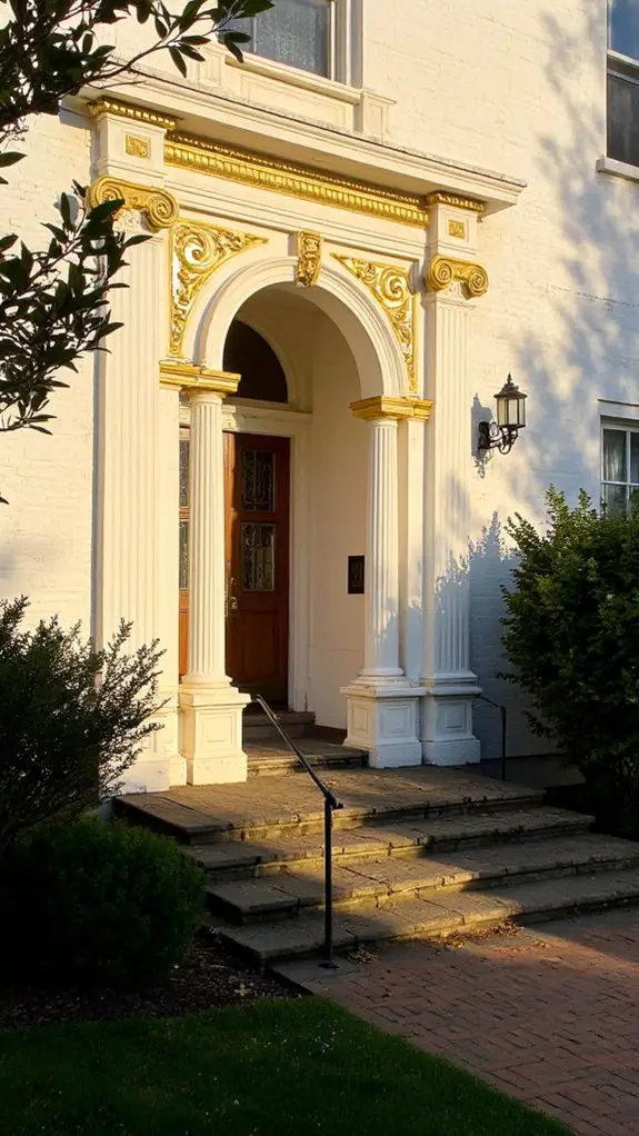 elegant gold exterior accents