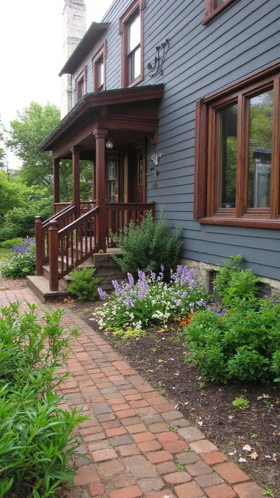 elegant gray and mahogany