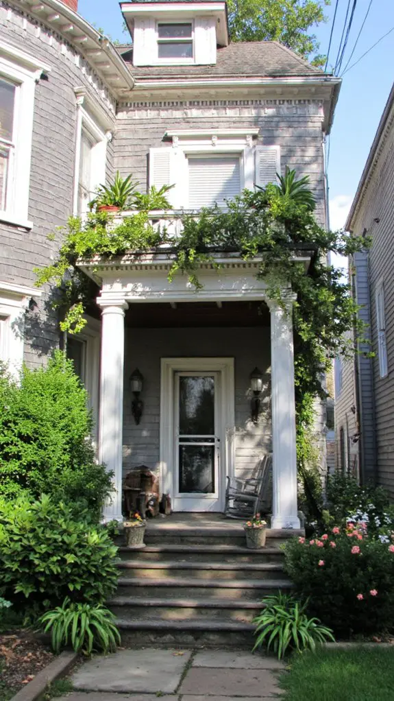 elegant gray colonial balcony