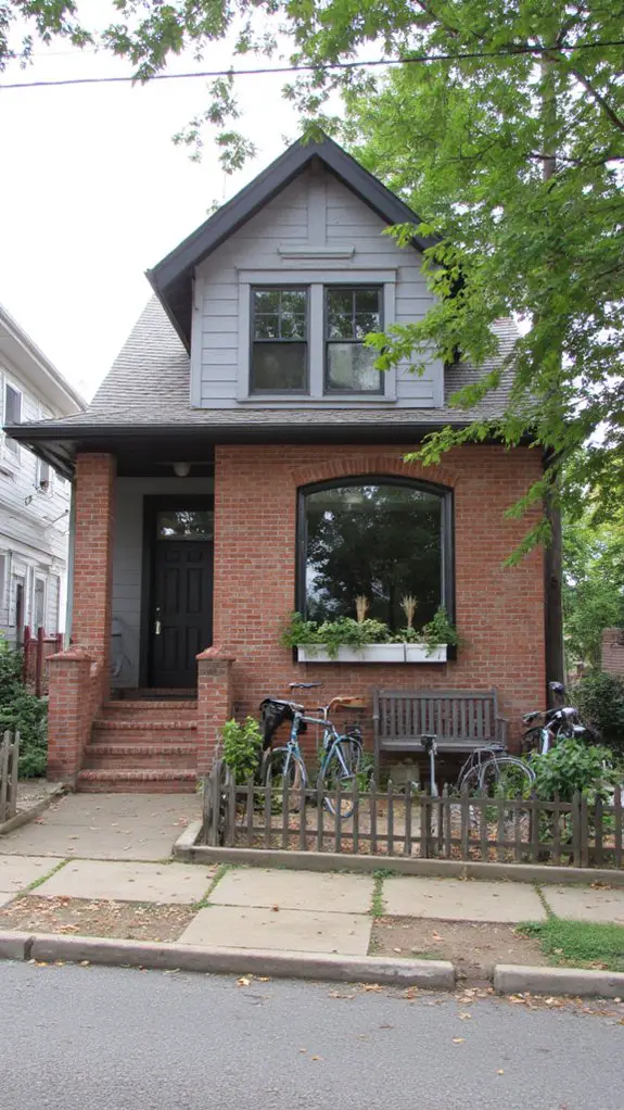 elegant gray red brick