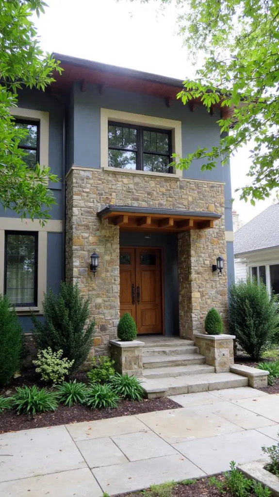 elegant gray stone villa