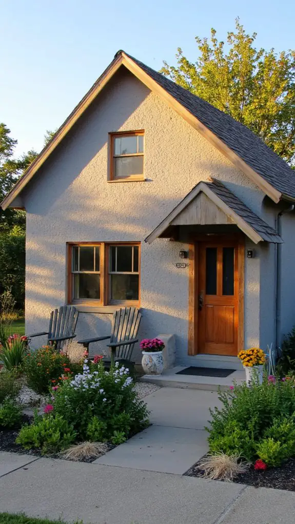 elegant gray stucco charm