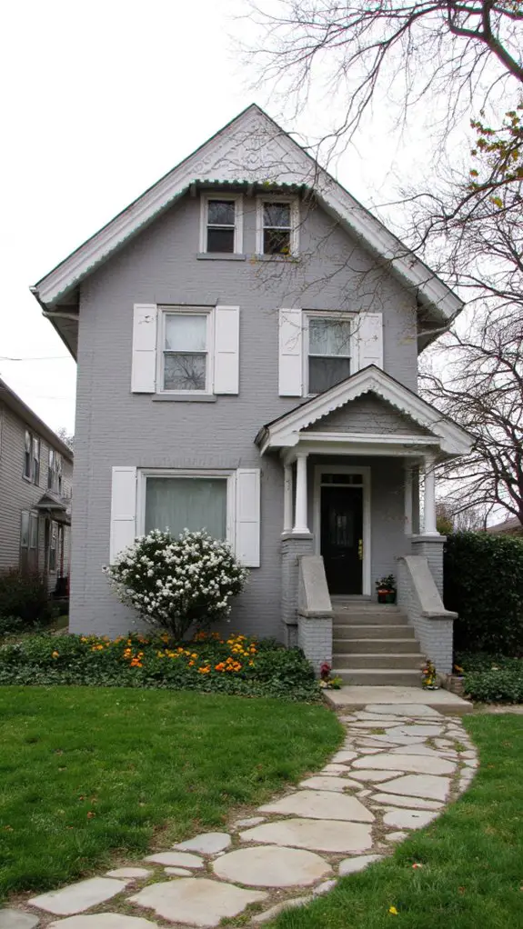 elegant gray traditional exterior