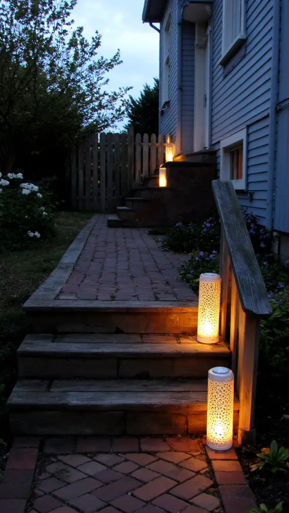 elegant lanterns illuminate steps
