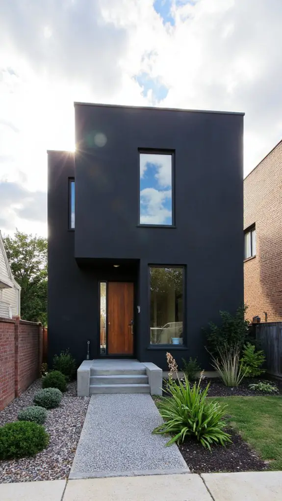 elegant minimalist gray facade