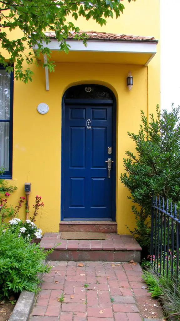 elegant navy blue entrance