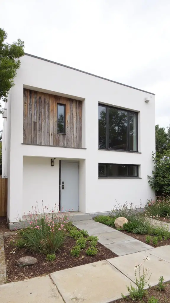 elegant off white minimalist facade