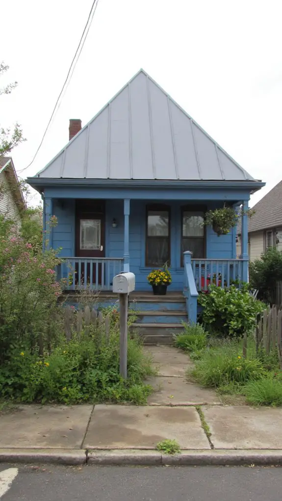 elegant powder blue architecture