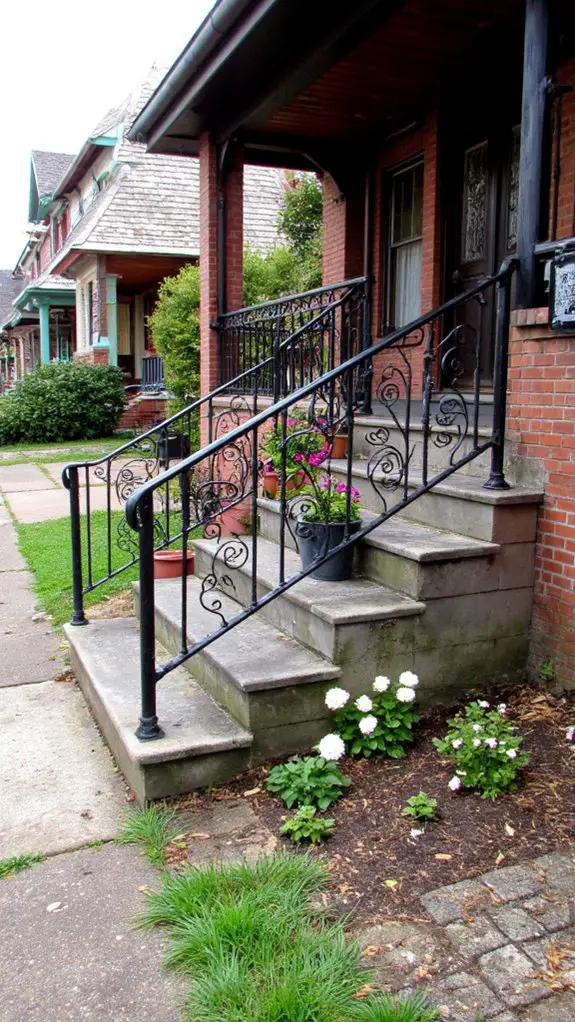 elegant railings enhance charm