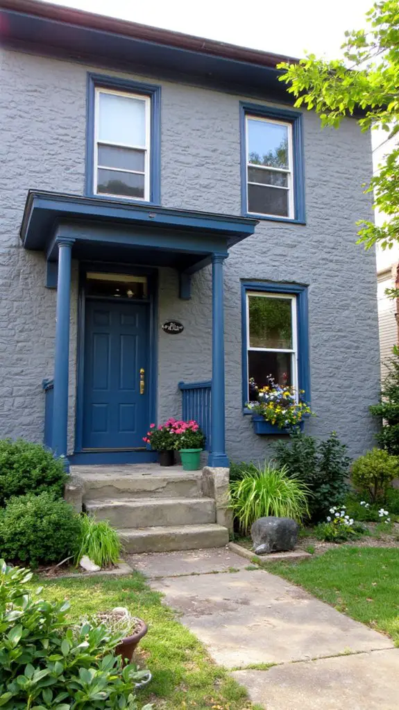 elegant steel blue contrast