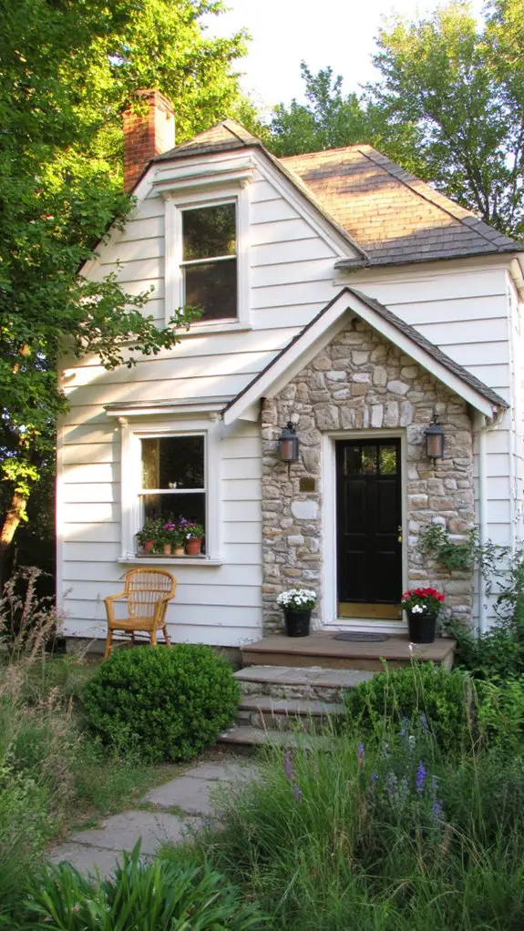 elegant stone accented cottage