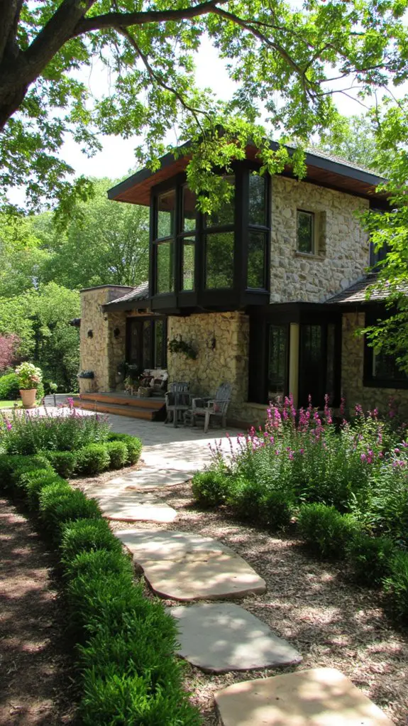 elegant stone and glass