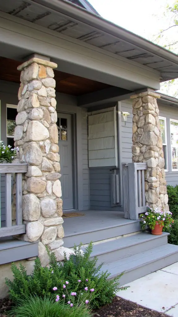 elegant stone porch accents