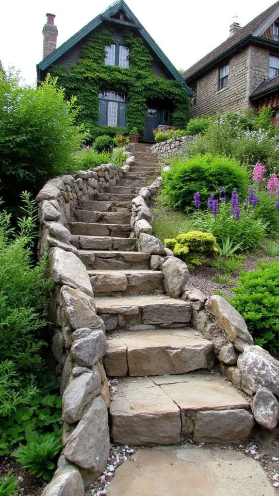 elegant stone staircase connection