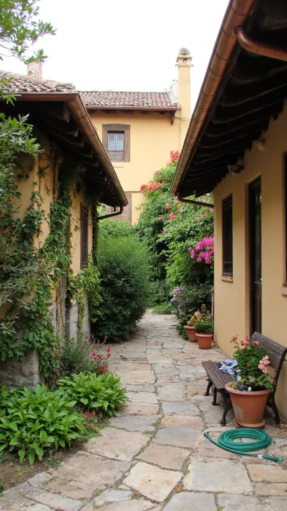 elegant villa with gutters