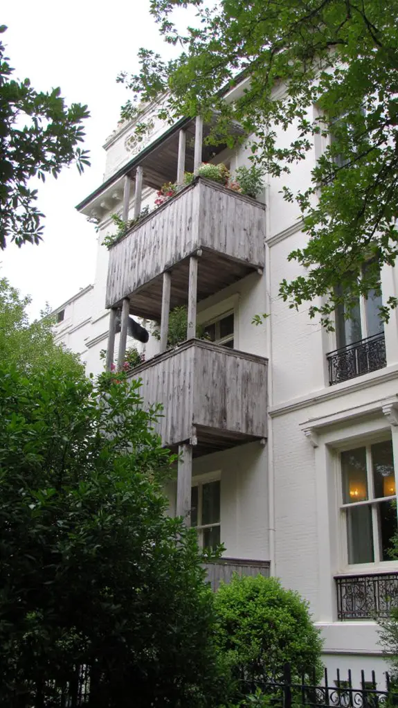 elegant wooden balcony charm