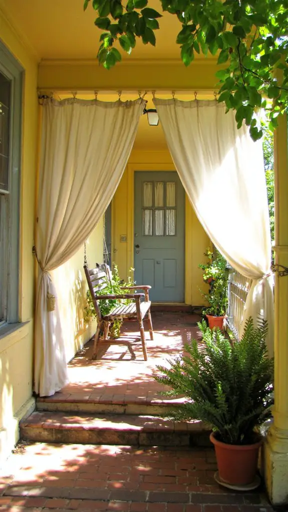 elegant yellow porch curtains