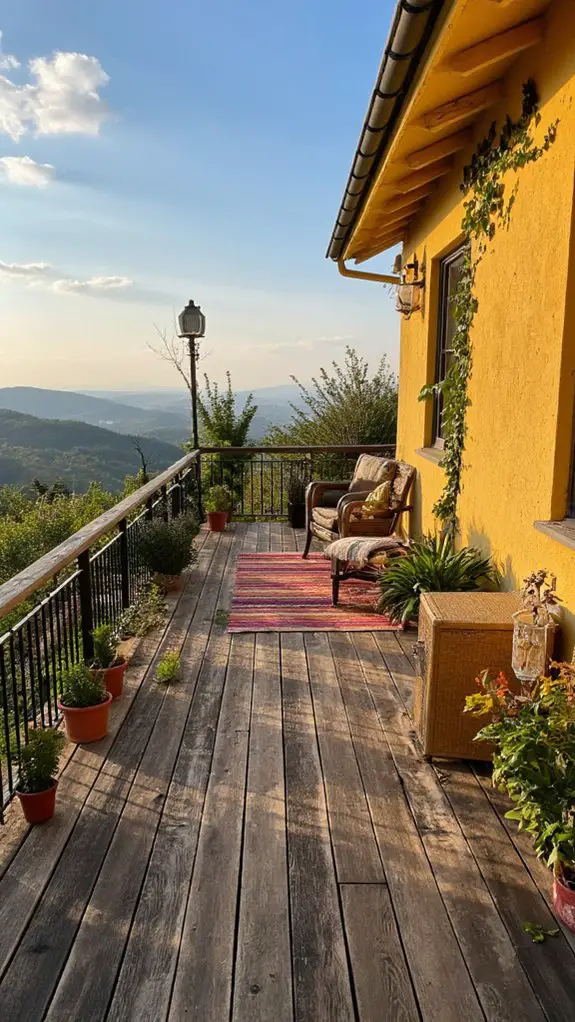 elevated deck with views