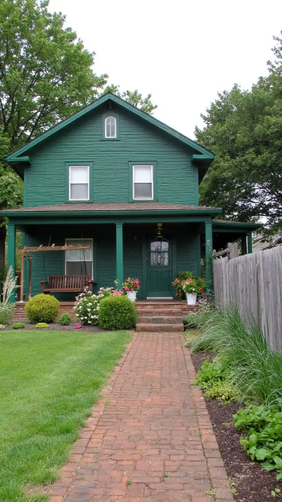 emerald green farmhouse charm