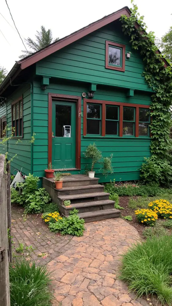 emerald green mahogany accents