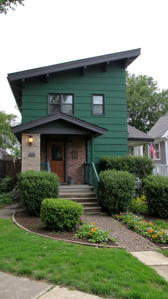 emerald green with gray