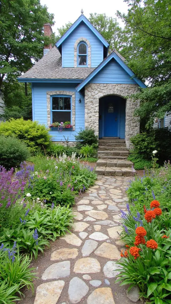 enchanting blue cottage pathways