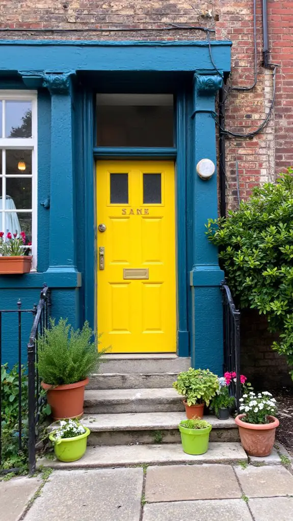 enchanting deep teal entrance