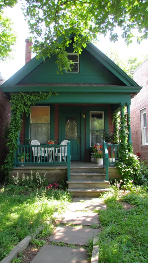 enchanting emerald green bungalow