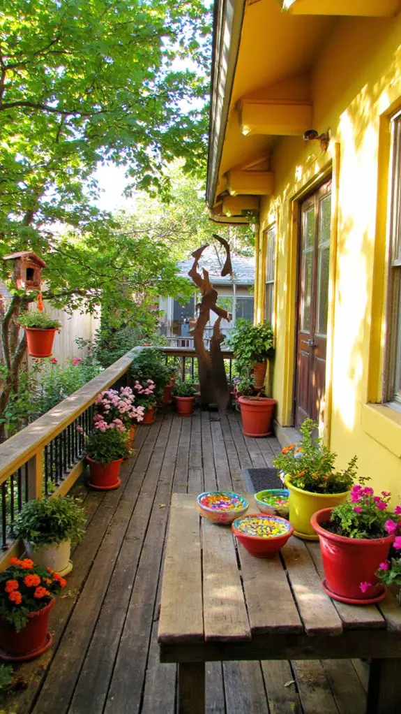 enhance patio with sculptures