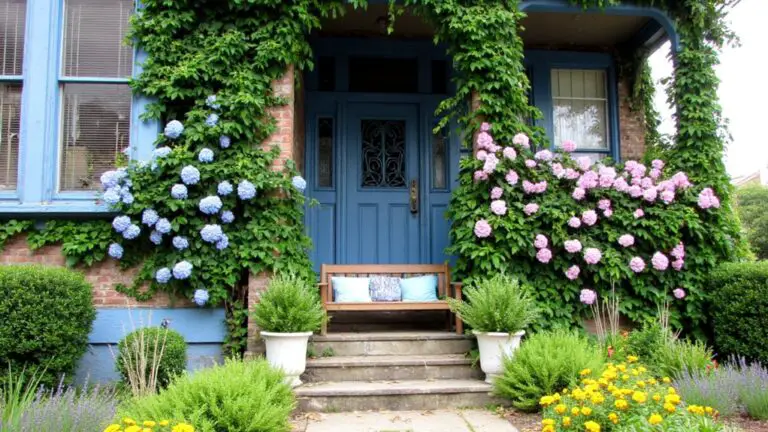 19 Blue House Exterior Plants That Enhance the Entrance enhancing blue house entrance