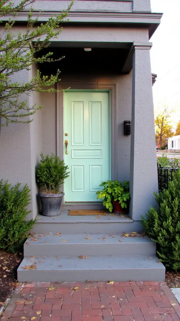 fresh mint green entryway