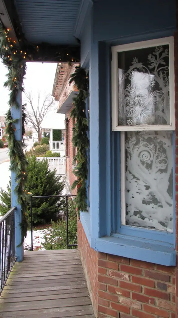 frosted festive window decorations