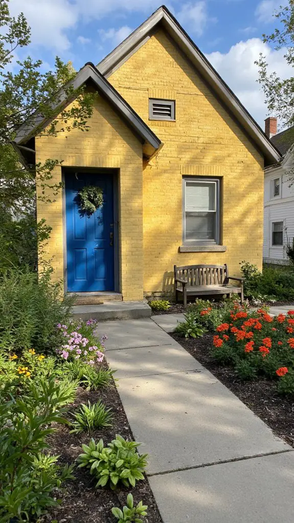frosty blue front door