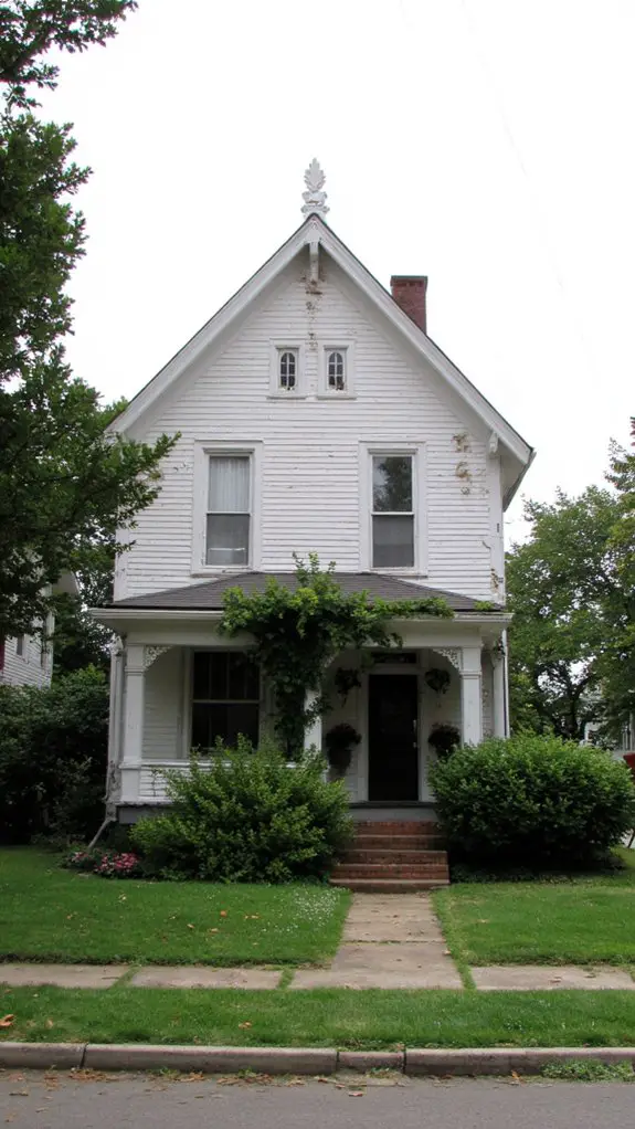gabled roofs with finials