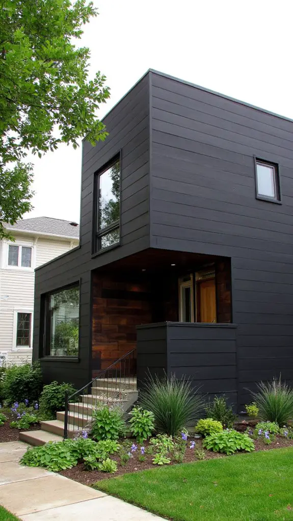 geometric dark gray siding