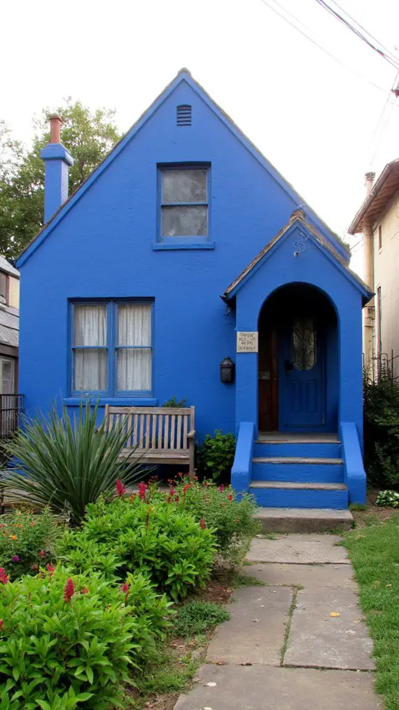 glossy blue stucco elegance