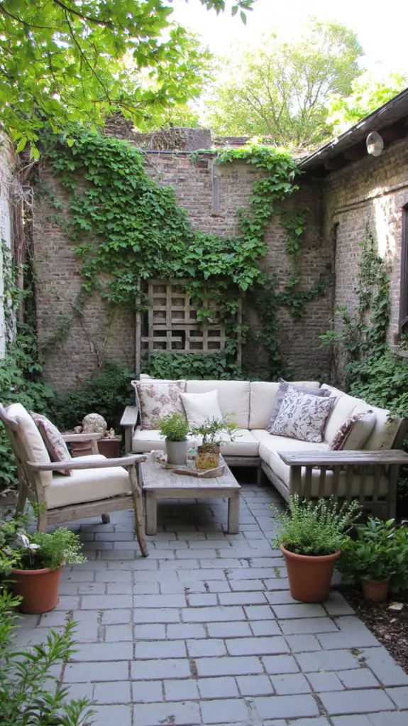 gray brick patio charm