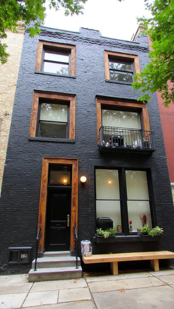 gray brick reclaimed wood