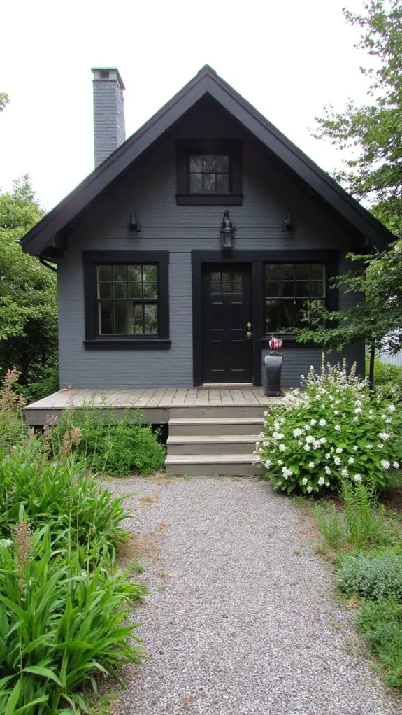 gray cabins black accents