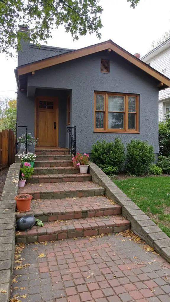 gray dwelling with wood accents