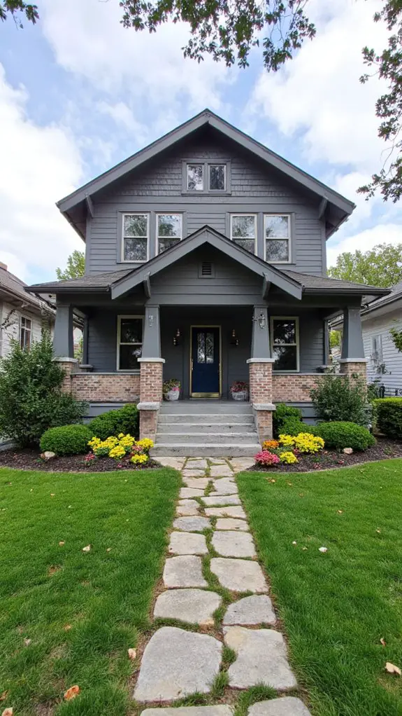 gray exterior navy door
