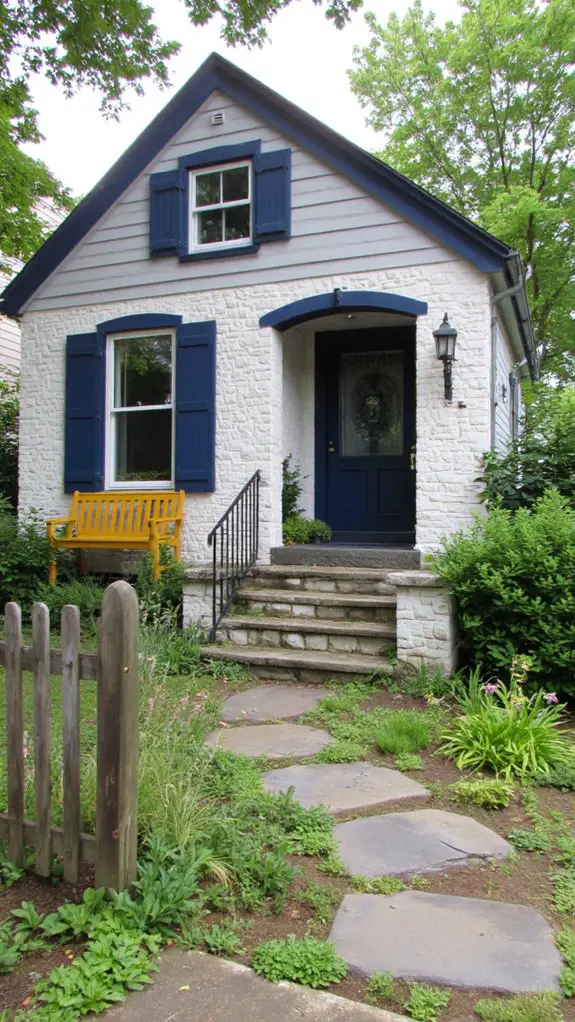 gray exteriors with vibrant accents