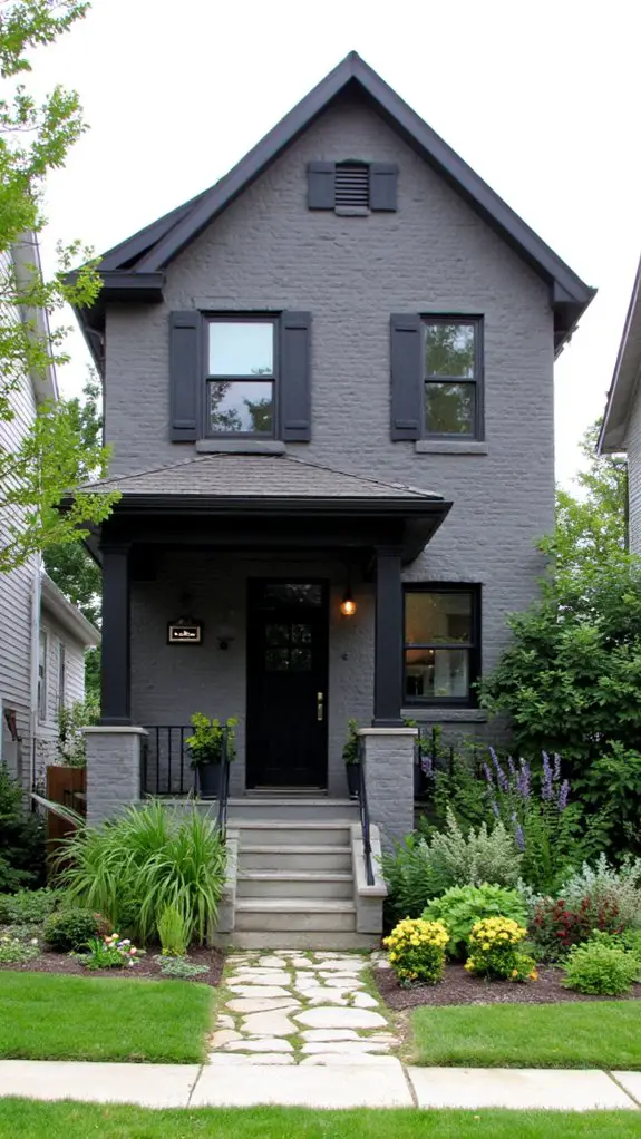 gray homes black accents