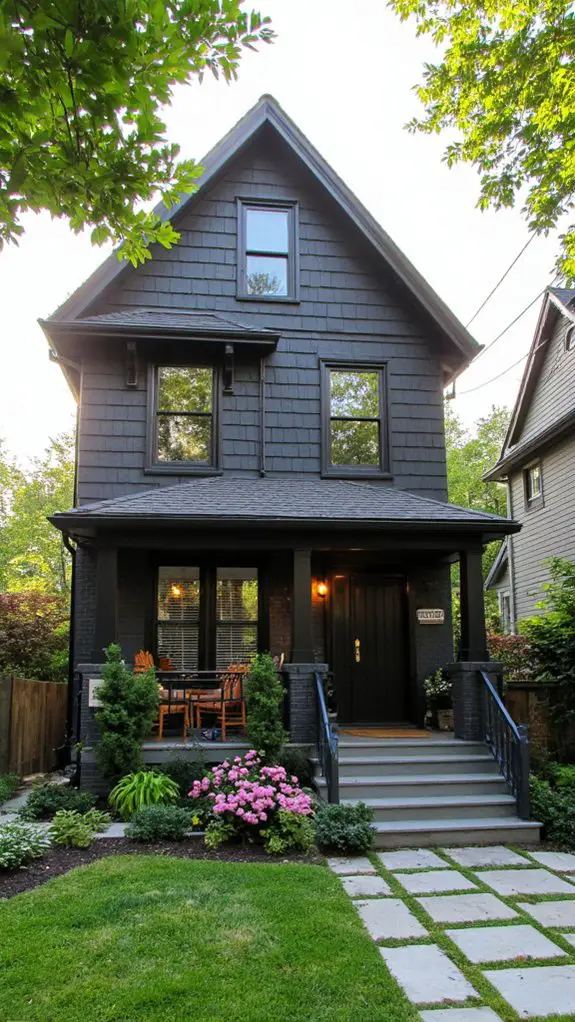 gray homes with black accents